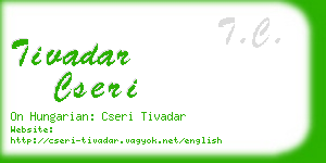 tivadar cseri business card